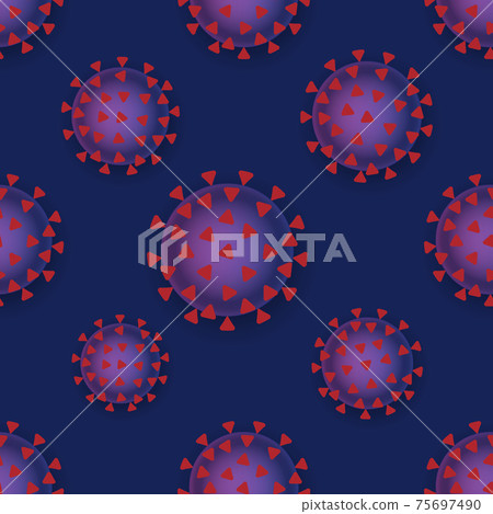 Seamless pattern with viruses on blue background. Vector illustration Seamless pattern with viruses on blue background. Vector illustration 75697490