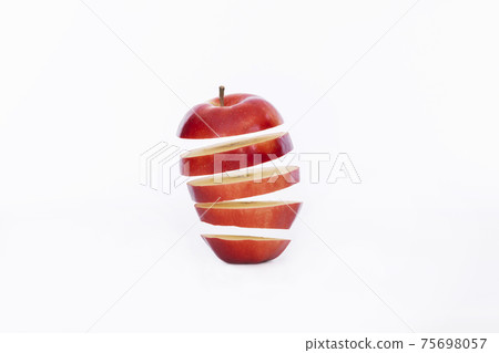 Interesting tower made of red apple slices Interesting tower made of red apple slices 75698057
