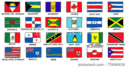 Sketch of Flags North America hand drawn doodle style 75698438