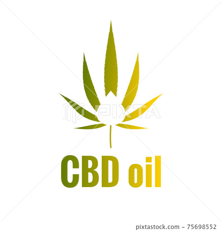 Logo with hemp leaf and text CBD oil 75698552