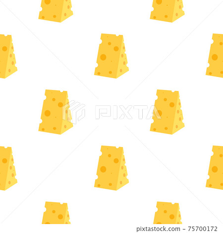 Cheese seamless pattern. Pieces of yellow cheese 75700172