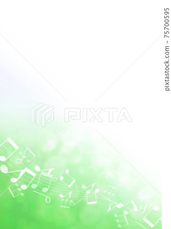 Musical note and green light background illustration no.01 75700595