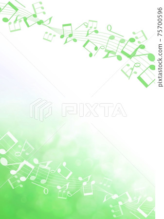 Musical note and green light background illustration no.02 75700596