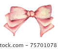 Watercolor pink bow 75701078