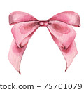Watercolor pink bow 75701079