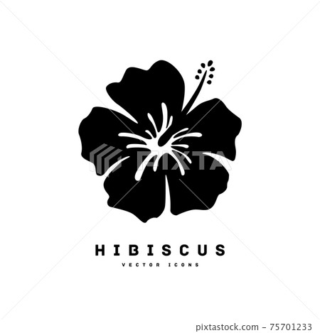 Hibiscus silhouette icon 75701233
