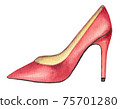 Red shoe watercolor 75701280