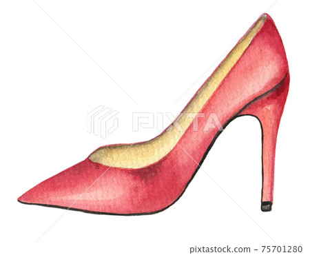 Red shoe watercolor 75701280
