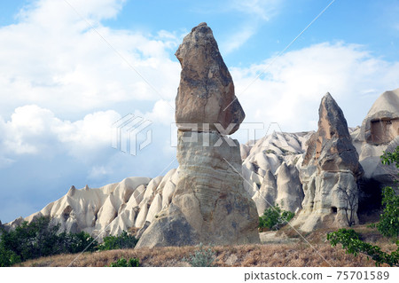 Volcanic rocks in Cappadocia valley, Turkey Volcanic rocks in Cappadocia valley, Turkey 75701589