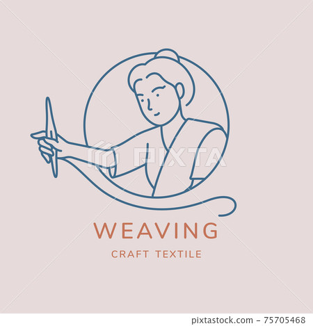 Hand woven and weaving vector logo design concept Hand woven and weaving vector logo design concept 75705468