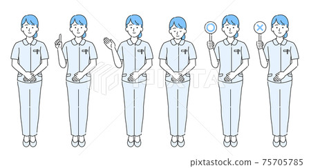Nurse uniform female simple illustration set light blue Nurse uniform female simple illustration set light blue 75705785