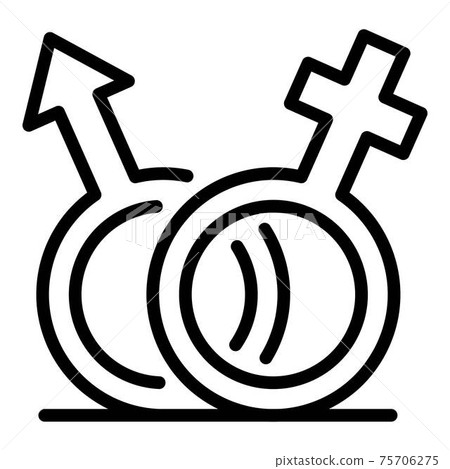 Man woman symbol icon, outline style 75706275
