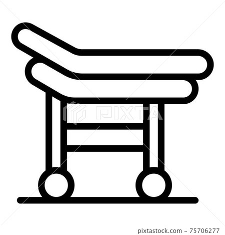 Gynecology bed icon, outline style 75706277