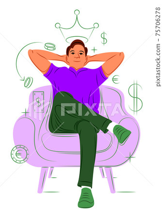 Vector businessman in shadow of sharp lines style 75706278