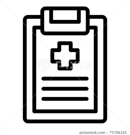 Medical clipboard icon, outline style 75706285