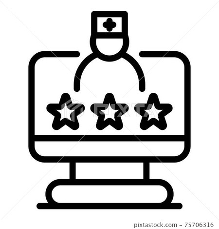 Online doctor raiting icon, outline style 75706316