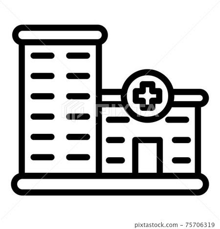Private clinic building icon, outline style Private clinic building icon, outline style 75706319