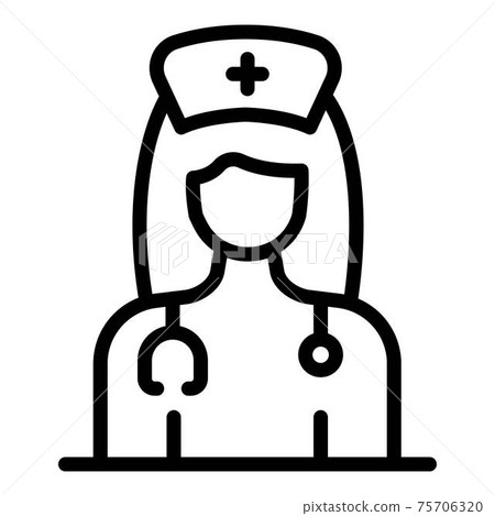 Private clinic woman doctor icon, outline style 75706320