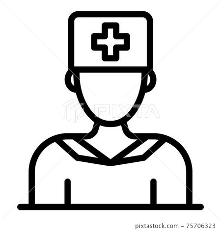 Private clinic doctor icon, outline style 75706323