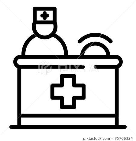 Private clinic reception icon, outline style 75706324
