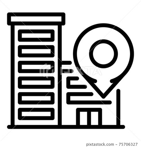 Staff office building icon, outline style Staff office building icon, outline style 75706327