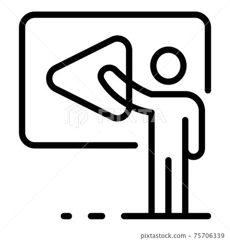 Video online conference icon, outline style 75706339