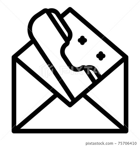 Mail call center icon, outline style Mail call center icon, outline style 75706410