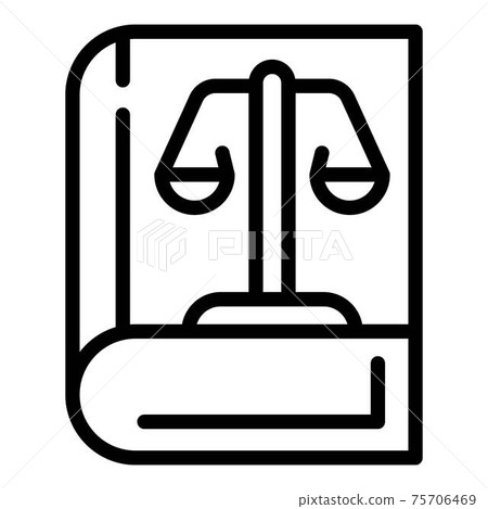 Law book icon, outline style 75706469