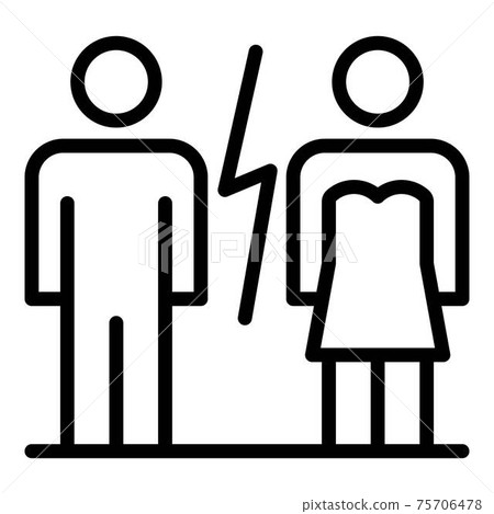 Modern family divorce icon, outline style Modern family divorce icon, outline style 75706478