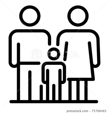 Full family icon, outline style Full family icon, outline style 75706483