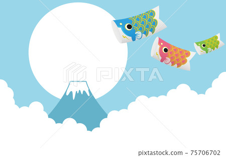 Carp streamer Mt. Fuji background material 75706702