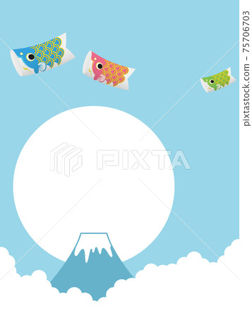 Carp streamer Mt. Fuji background material 75706703