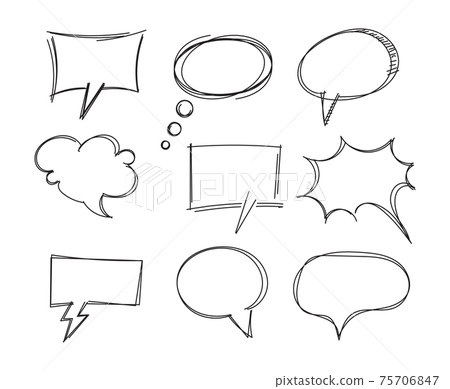 Freehand drawing bubble speech items 75706847