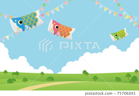 鯉魚旗背景素材 75706891