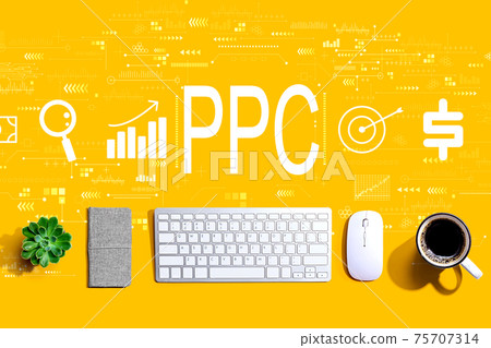 PPC - Pay per click concept with a computer keyboard 75707314