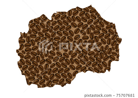 Macedonia -  map of coffee bean 75707681