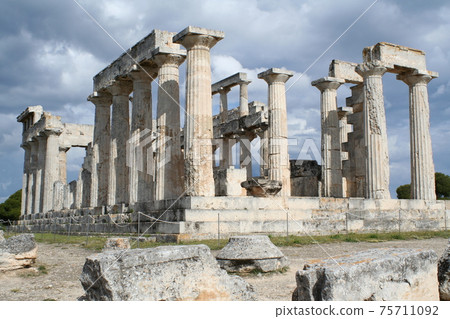 Ruins of Afea Temple in Aegina Island, Greece Ruins of Afea Temple in Aegina Island, Greece 75711092