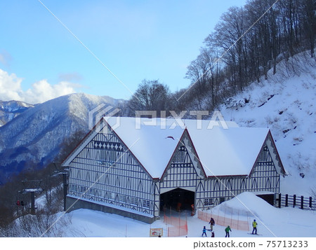 Ski resort buildings like Europe 75713233