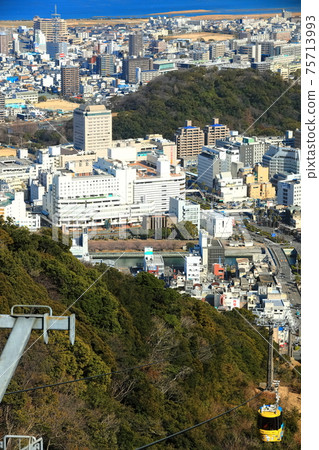 [Tokushima Prefecture] Tokushima city and Bizan Ropeway under fine weather 75713993