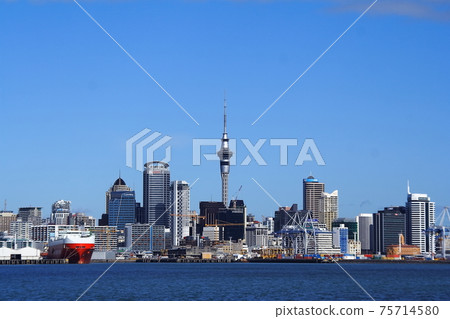 New Zealand North Island Auckland Ferry View of Auckland City New Zealand North Island Auckland Ferry View of Auckland City 75714580