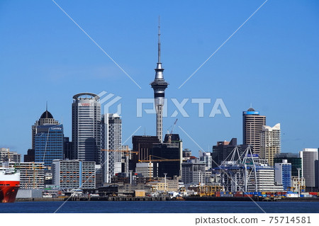 New Zealand North Island Auckland Ferry View of Auckland City New Zealand North Island Auckland Ferry View of Auckland City 75714581
