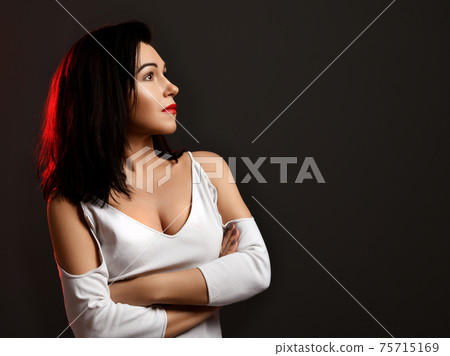 Adult pretty brunette woman with healthy skin in Adult pretty brunette woman with healthy skin in 75715169