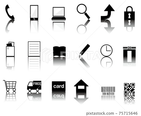 Icon set 01_29 (Reflective icon set that can be used for shops, mail orders, and shopping) 75715646
