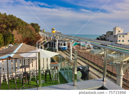 Scenery of Haeundae Sky Capsule, Busan, South Korea, Asia. Scenery of Haeundae Sky Capsule, Busan, South Korea, Asia. 75715998