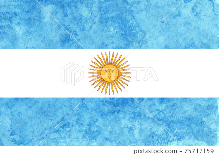 Argentina flag Japanese paper watercolor 75717159