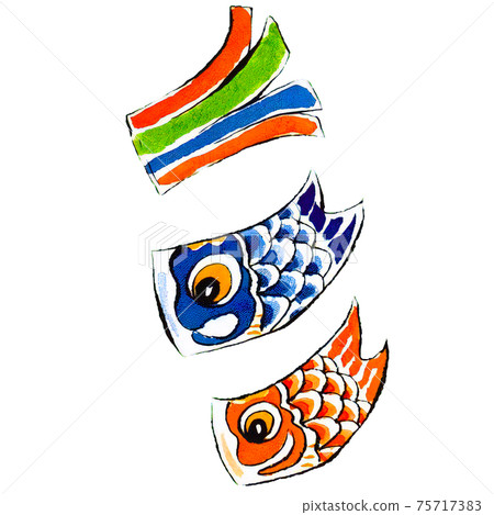 簡單的手繪鯉魚旗 簡單的手繪鯉魚旗 75717383