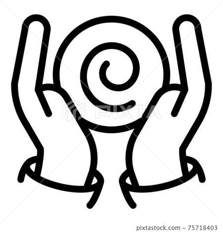 Hands hypnosis icon, outline style Hands hypnosis icon, outline style 75718403