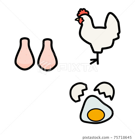 Simple And Cute Chicken Egg And Chicken Stock Illustration