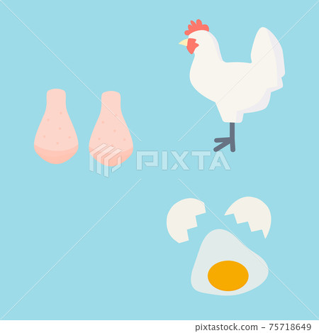 Simple And Cute Chicken Egg And Chicken Stock Illustration