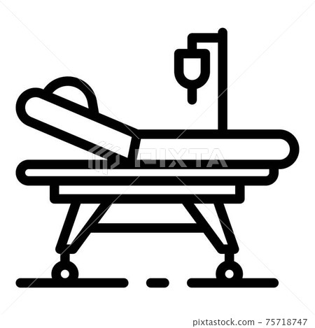 Anesthesia bed icon, outline style Anesthesia bed icon, outline style 75718747